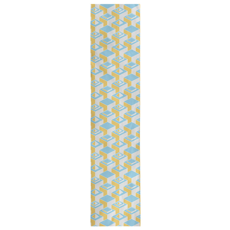 Chemin de table Classic Skyscrapers, 16 po x 72 po, Jaune / bleu sarcelle