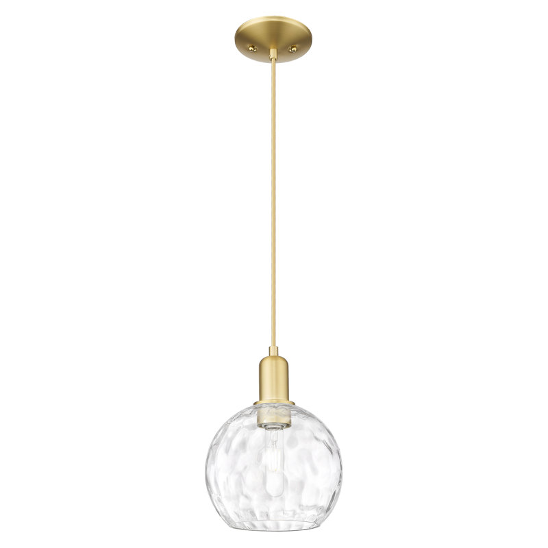 Mini-luminaire suspendu 1 lumière Arcadia, Or satiné, H 7 po x l 8 po x P 8 po