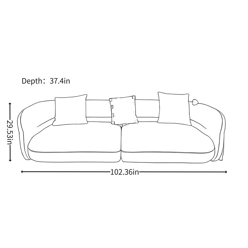 Luxury Small-Apartment Straight Sofa