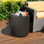 Table d'appoint isotherme et seau à glace intégré, bar à boissons 2 en 1 pour terrasse avec couvercle à clip intelligent, glacière extérieure résistante aux intempéries pour jardin, terrasse et piscine, noir-111066862-126560348