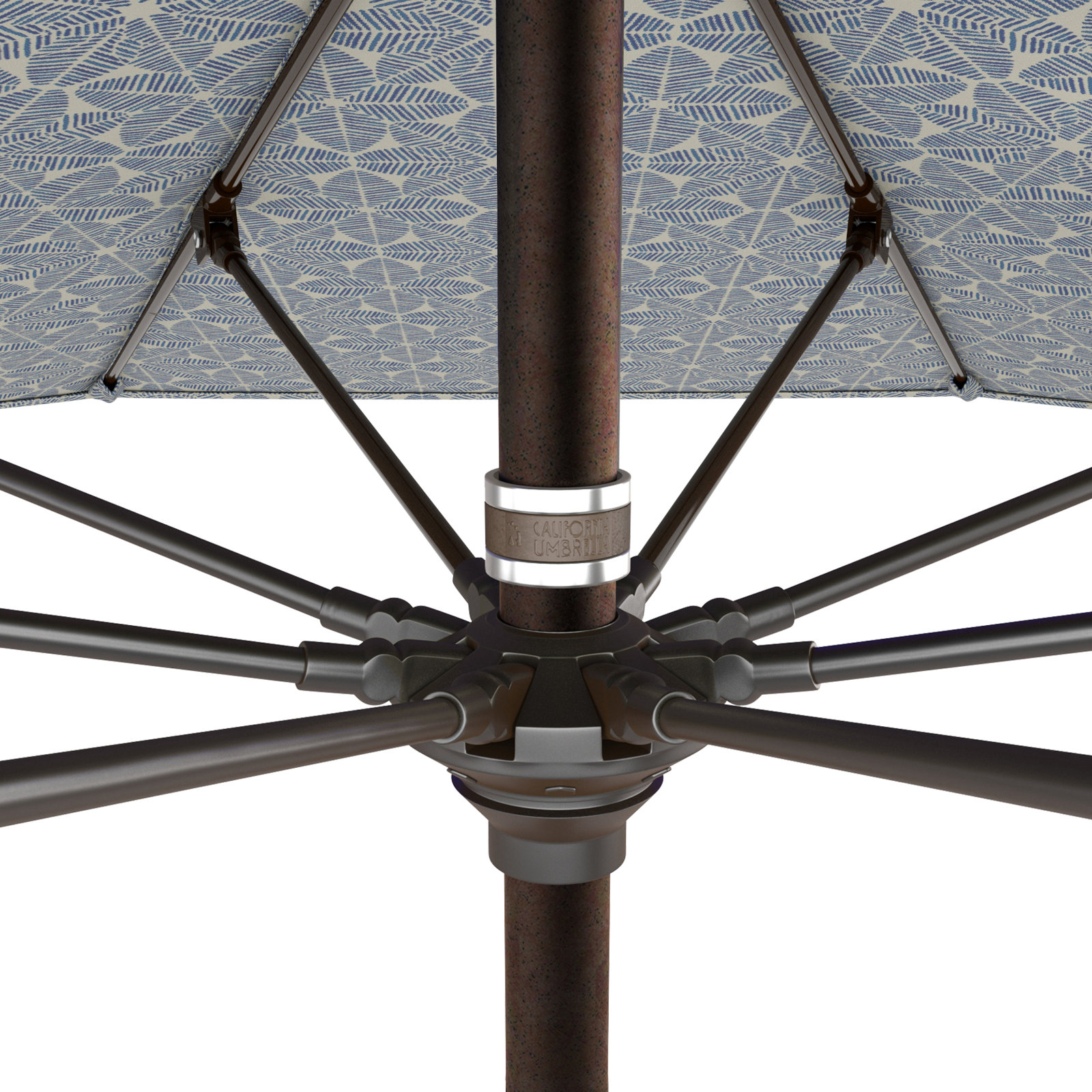 Santana 108'' Outdoor Umbrella, Palmetto Azure - Pacifica Premium