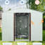 Édifice de rangement extérieur en métal blanc 8 pi x 4 pi - structure en fer galvanisé, évents perforés, portes coulissantes avec cadenas, remise de fabrication sans effort, construction robuste, évents pour une circulation d'air efficace,-126422939