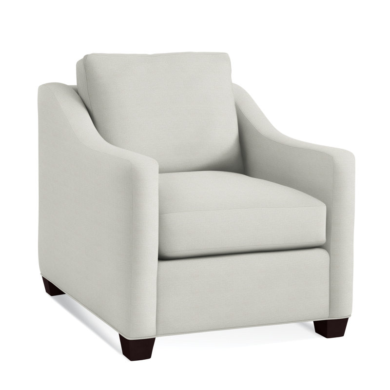 Fauteuil de 33 po de large Oliver, Finition java, Rayures bleues / beiges 0209-61