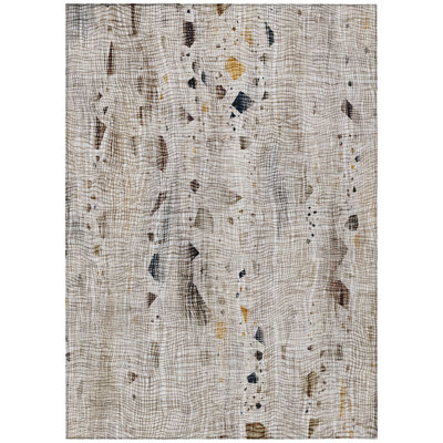 Machine Washable Indoor/Outdoor Xhevrie Linen Rug