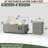 42" 50000 Btu Steel Rectangular Propane Gas Fire Pit Table 2-pieces, Fire Pit With Glass Wind Guard For Outside Patio Deck Garden Backyard