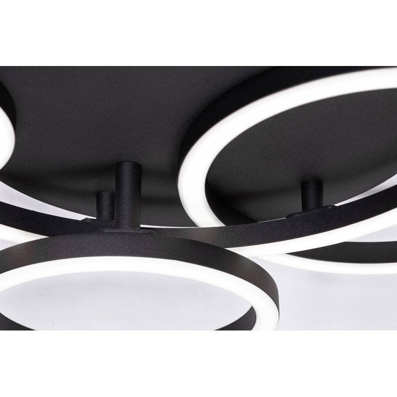 Orbit LED Semi Flush Mount - 120V -  - 5 CCT, Black, 4" H x 18" W x 18" D