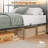 Queen Bed Frame with LED Light and Charging Station, Metal Platform bed with Storage Headboard, No Box Spring Needed, Brown-1977111675
