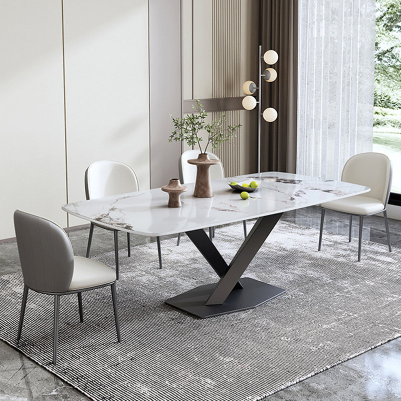 Ensemble de table de salle à manger rectangulaire de style italien, 29.5"H x 55.1"L x 31.5"W