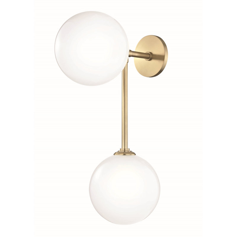 Mitzi H122102-AGB Ashleigh-8W 2 LED Wall Sconce, Aged Brass