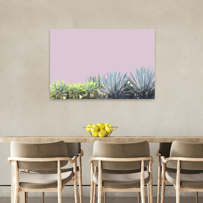 Blush, jardin, abstrait, contemporain, plante grasse, art naturel, H 24 po x l 36 po
