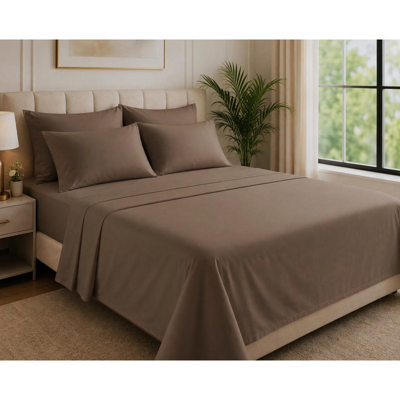Ensemble de draps en microfibre 6 pièces, Très grand, Écorce