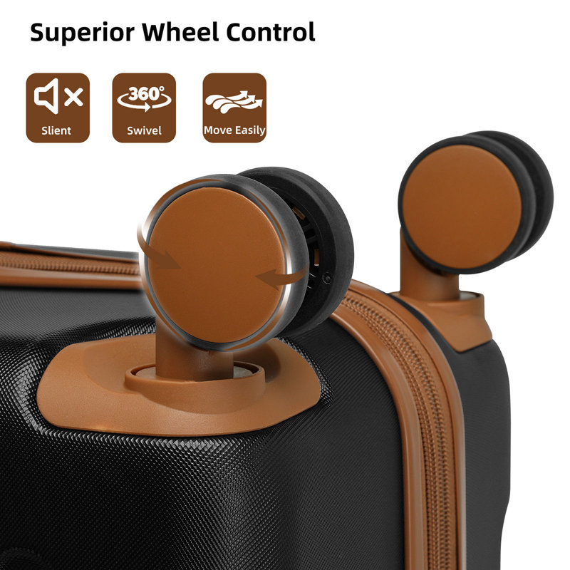 Ensemble de 6 valises rigides extensibles avec verrou TSA et sac de voyage