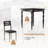 3-Piece Farmhouse Dining Table Set for 2, Kitchen Table and Chairs, Black-1076826205