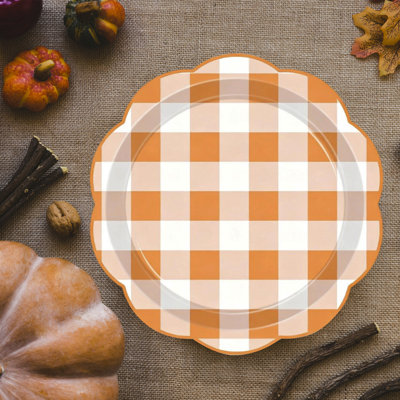Thanksgiving Fall Pumpkin Paper Plates Fall Party Supplies Pumpkin Maple Disposable Plates Autumns Plates For Fall Decor Thanksgiving Party Supplies