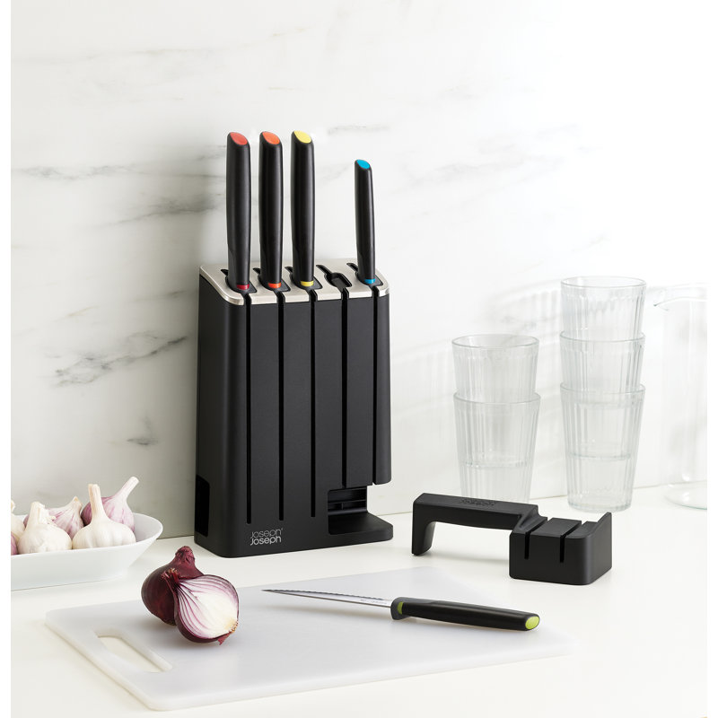 Joseph Joseph Joseph Joseph Elevate SlimBlock 5-Piece Knife Set and Sharpener