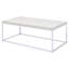 Table basse en chêne clair et chrome avec base ouverte