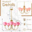 Lustre globe en verre rose, 5 lustres de style Mid-Century moderne-503310022-475469384-470617349