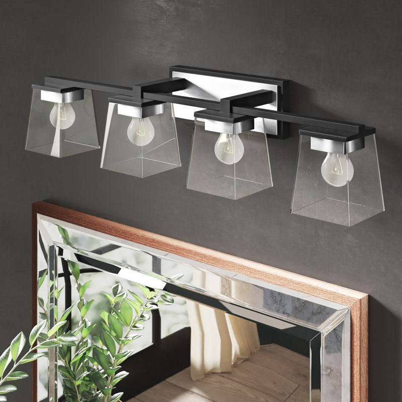 Éclairage de salle de bain à intensité variable à 4 lumières Braydon, Chrome