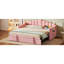 Lit de jour rose simple avec couchette escamotable réglable, charge intégrée et de type C et poches latérales pour magazines Revêtement de jour rembourré à gauche