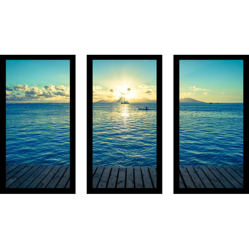 "In The Distance", ensemble de 3 reproductions de photos encadrées, H 33,5 po x l 52,5 po x P 1 po