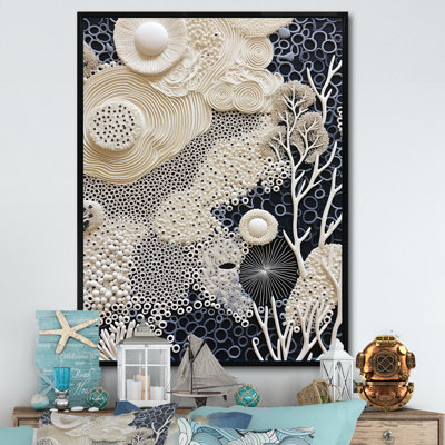 " Abstract Black And White Corals Reef IV "