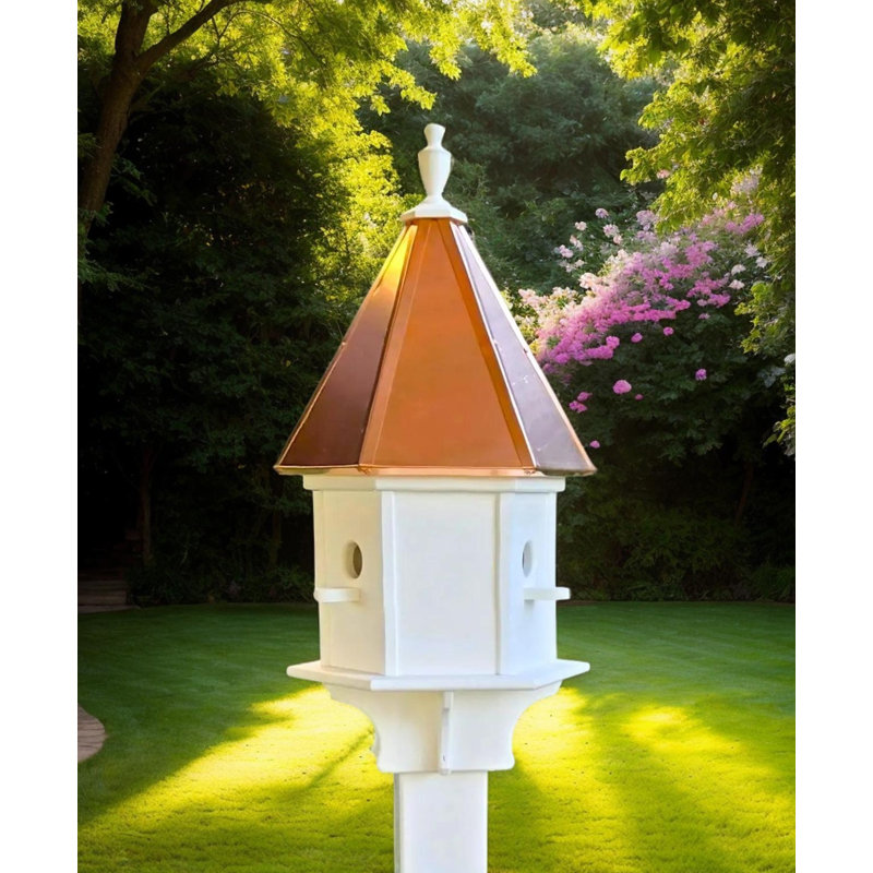 Maison d'oiseaux avec toit en cuivre Amish, 3 compartiments gigognes