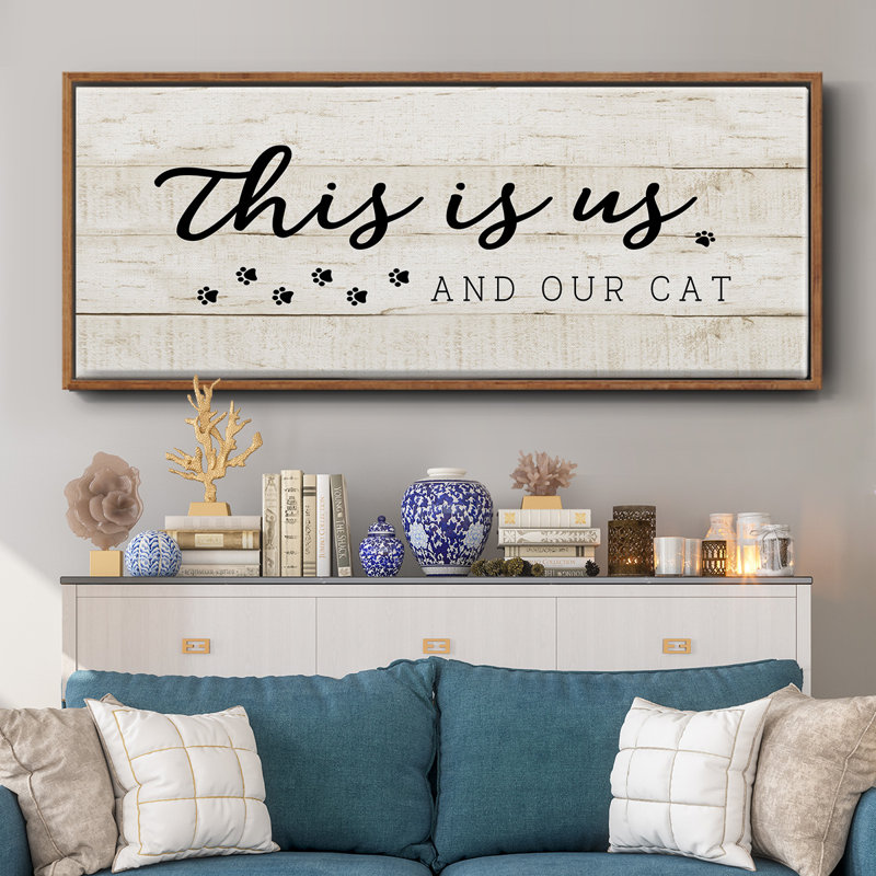 «Us and our Cat», toile encadrée, H 20 po x l 50 po