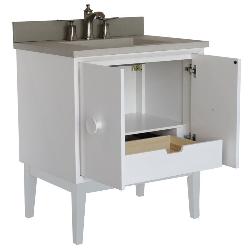 Ensemble de meuble-lavabo simple 31 po Crumley, Blanc, Blanc