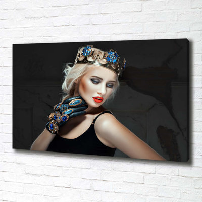 Woman In A Crown - Wrapped Canvas Print