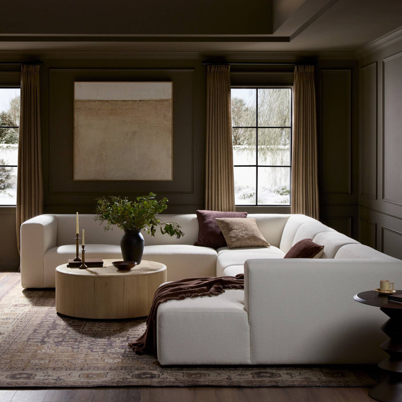 Lawndale 6PC Sectional W/ LAFC-Saxon Charcoal, Left Hand Facing, Saxon Charcoal Polyester Blend