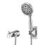 Bec de baignoire coulissant avec inverseur, douchette à main 10 modes, chrome