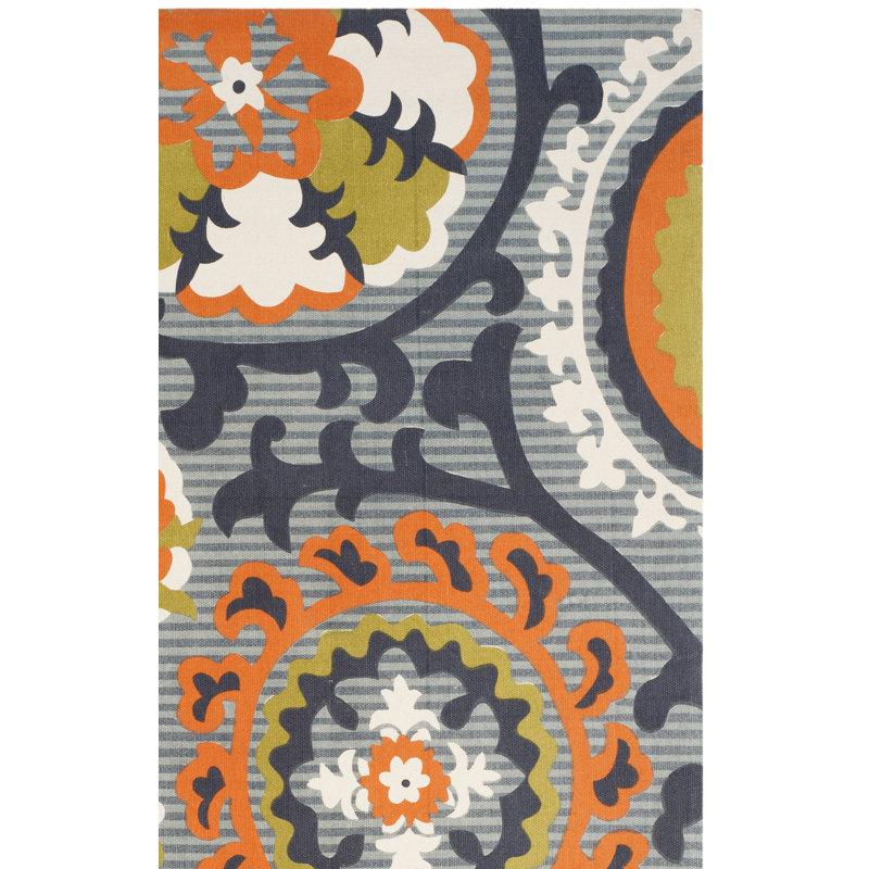 Columbus Circle Cedar Brook Hand Loomed Cotton Ikat Rug, 7'3" x 9'3"