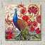  «Peacock Dcor 2» par Art Licensing Studio, art mural en verre acrylique, 12 po x 12 po