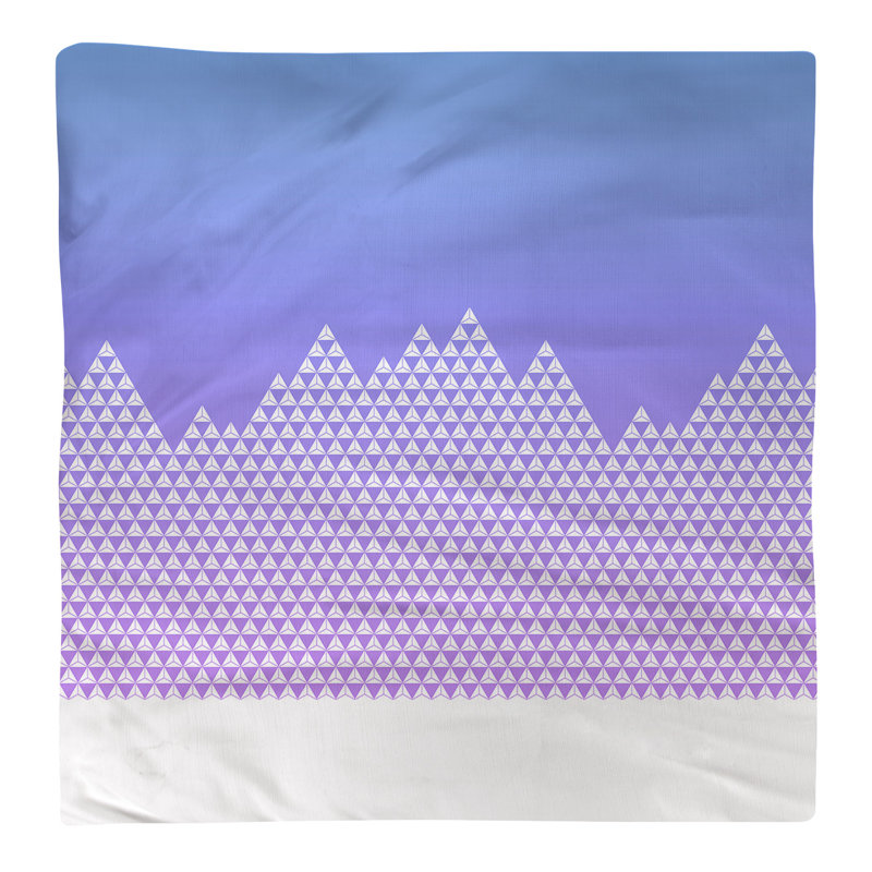 Serviette de coton à motif mountain, H 0,1 po x l 22 po x P 22 po, Bleu / Mauve, Sergé de coton