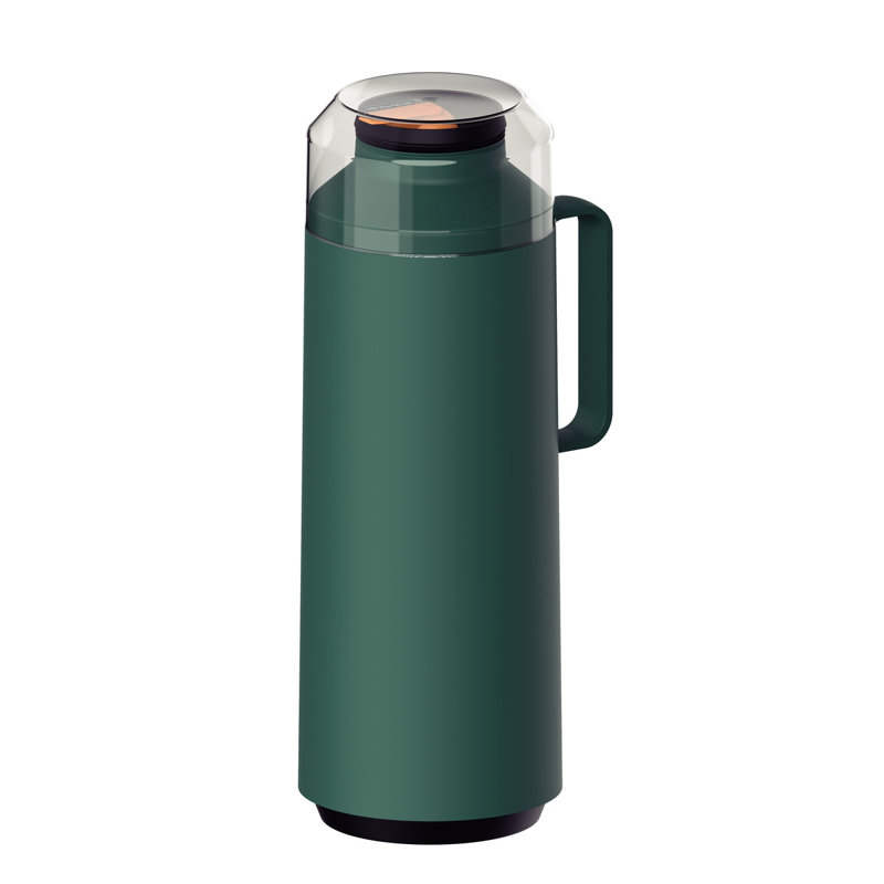 Tramontina 1L Thermal Flask with Cup Lid and Interior Glass Container, Green