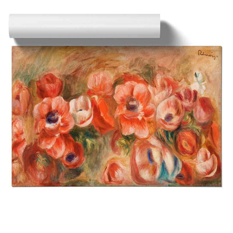 Anemones by Pierre-Auguste Renoir - No Frame Painting, 21cm H x 30cm W x 0.1cm D