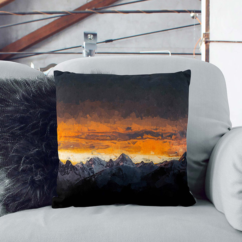 Monte Due Mani Mountain Cushion with Filling, 55cm H x 55cm W x 20cm D, White