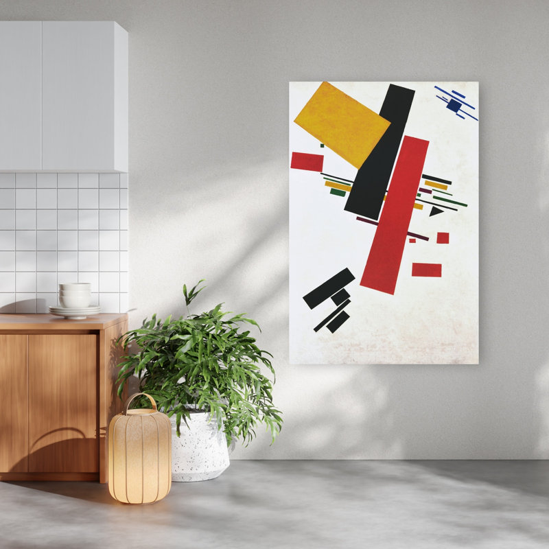 Dynamic Suprematism Abstract Classic Geometric Wall Art Print by Kazimir Severinovich Malevich - Wrapped Canvas Print