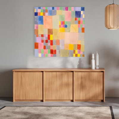 Flora On The Sand Abstract Classic Colorful Flower Wall Art Print by Paul Klee - 1 Piece Wrapped Canvas Wall Art