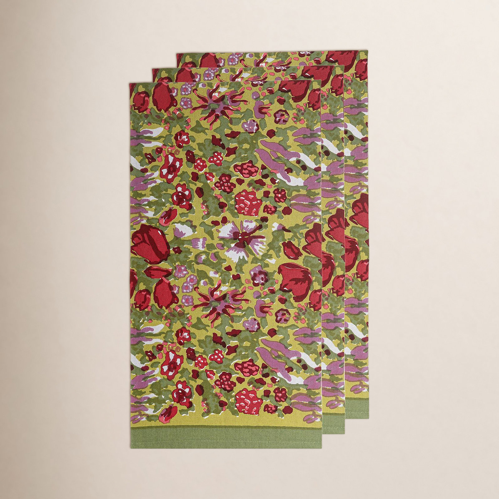 Sorene Floral Tea Towel Kitchen Towel, Red/Green