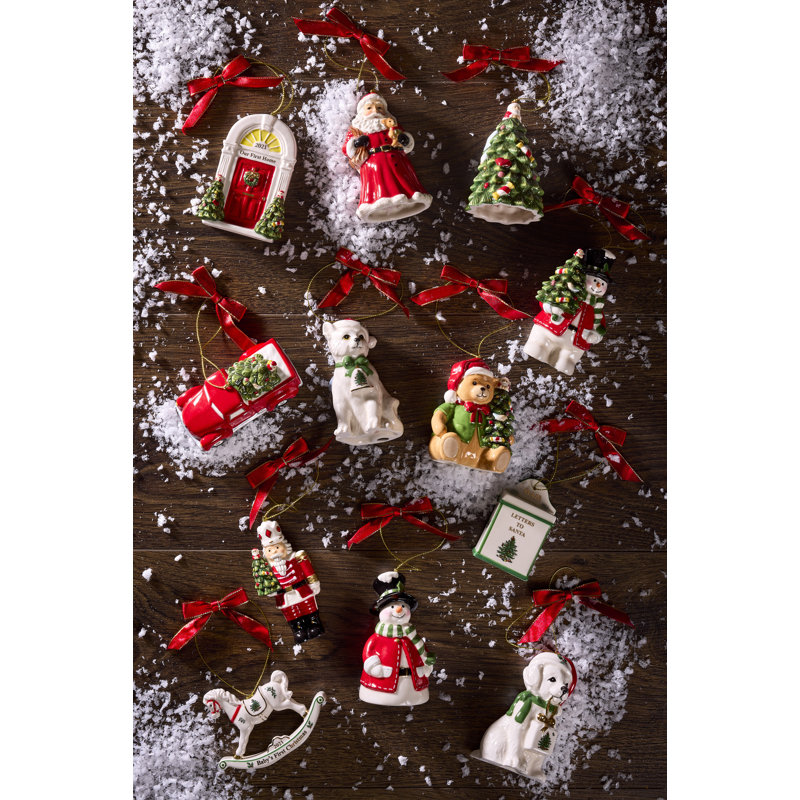 Ornement en forme d'arbre de Noël Spode au père Noël