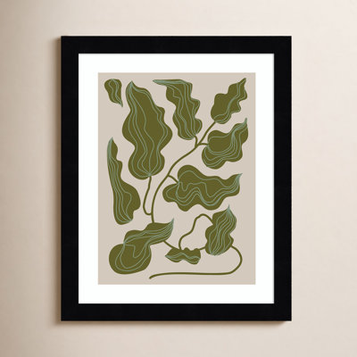 Expressive Abstract House Plant Green Print