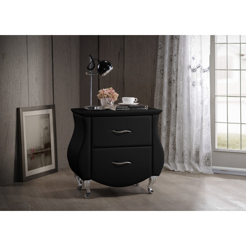 Mersudin 25.16'' W Nightstand, Black