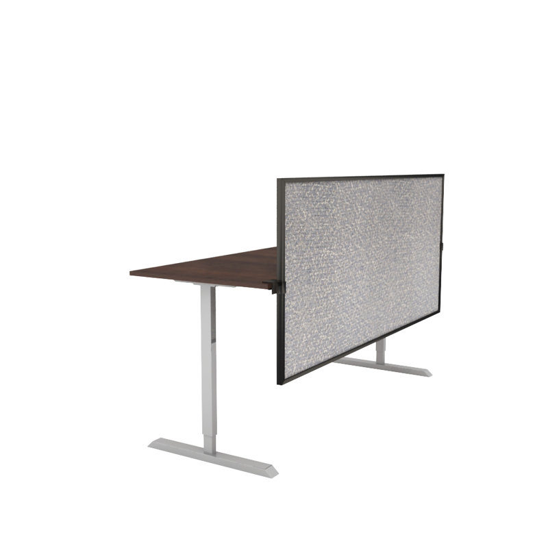 Panneau d'intimité à écran divisé acoustique, marron, Sombre, 18" H x 60" lx 0.63" d