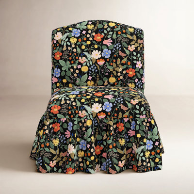 Fauteuil de chambre Edie en champ de fraises noir