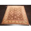 Tapis brun en laine noué à la main de conception unique 7 pi 11 po x 9 pi 5 po Kali-Anne