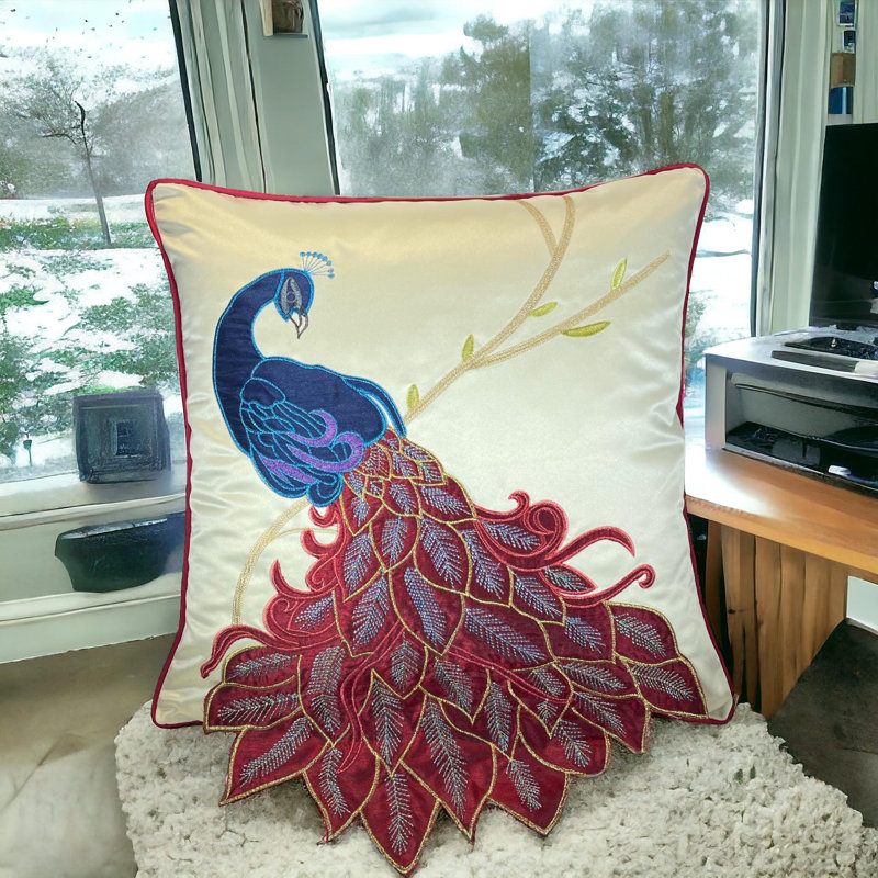  Housse de coussin en soie de haute qualité, Rouge