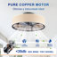Ventilateur de plafond 20 pouces en tissu de style campagnard avec télécommande pour salon, chambre à coucher et cuisine - NON INCLUS