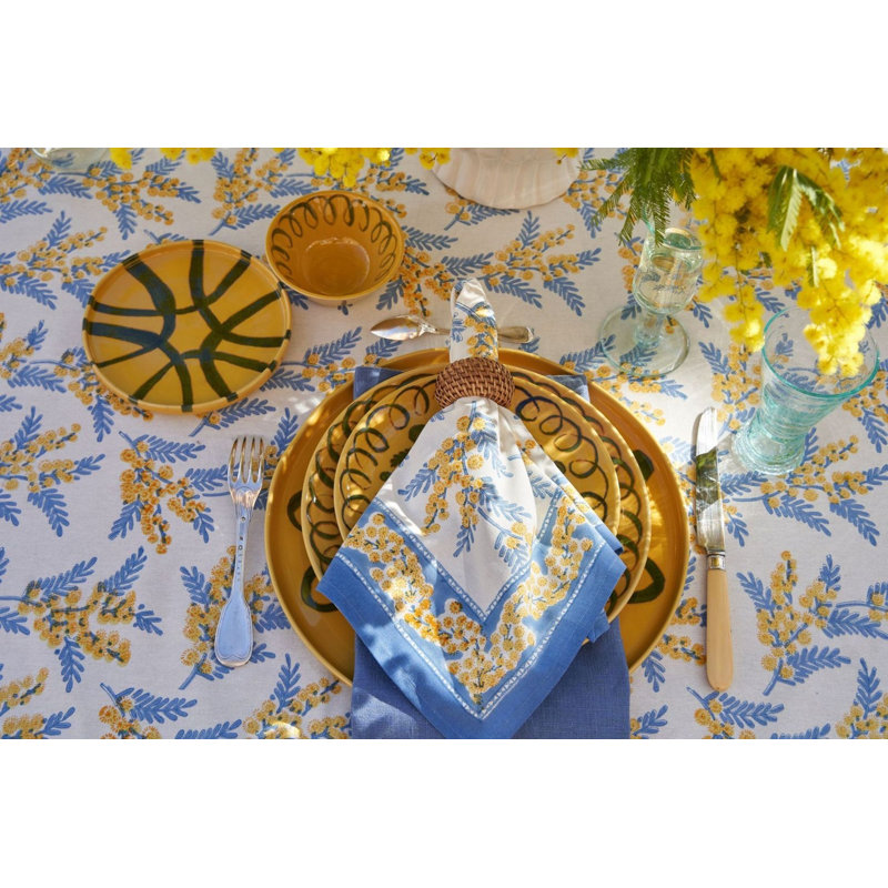 Sebring Napkins - Blue & Yellow - 19" x 19" - Set of 6, Blue & Yellow