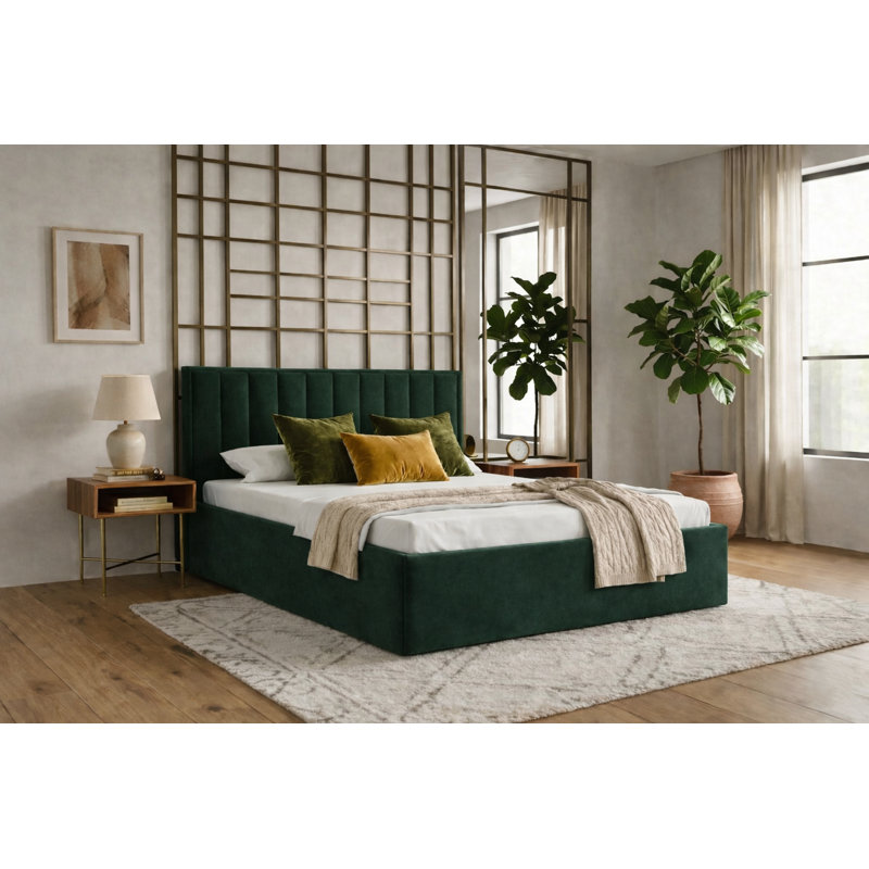 Upholstered Ottoman Storage Bed, European Kingsize (160 x 200 cm), Grey